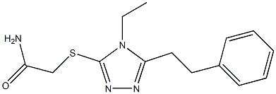 2-[[4-ethyl-5-(2-phenylethyl)-1,2,4-triazol-3-yl]sulfanyl]acetamide Struktur