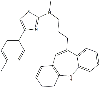 N-[3-(5,6-dihydrobenzo[b][1]benzazepin-11-yl)propyl]-N-methyl-4-(4-methylphenyl)-1,3-thiazol-2-amine Struktur