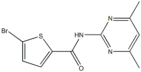 5-bromo-N-(4,6-dimethylpyrimidin-2-yl)thiophene-2-carboxamide Struktur