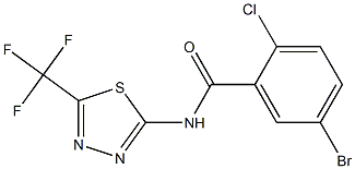 5-bromo-2-chloro-N-[5-(trifluoromethyl)-1,3,4-thiadiazol-2-yl]benzamide Struktur