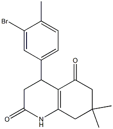 4-(3-bromo-4-methylphenyl)-7,7-dimethyl-3,4,6,8-tetrahydro-1H-quinoline-2,5-dione Struktur