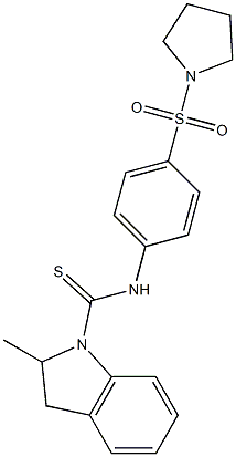 2-methyl-N-(4-pyrrolidin-1-ylsulfonylphenyl)-2,3-dihydroindole-1-carbothioamide Struktur