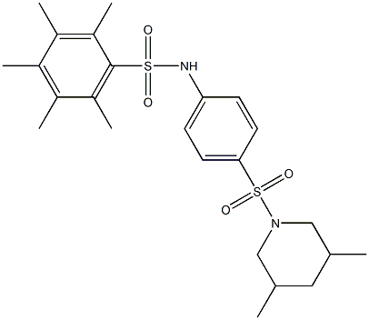 N-[4-(3,5-dimethylpiperidin-1-yl)sulfonylphenyl]-2,3,4,5,6-pentamethylbenzenesulfonamide Struktur