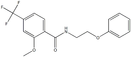 2-methoxy-N-(2-phenoxyethyl)-4-(trifluoromethyl)benzamide Struktur