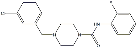 4-[(3-chlorophenyl)methyl]-N-(2-fluorophenyl)piperazine-1-carboxamide Struktur