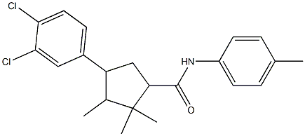 4-(3,4-dichlorophenyl)-2,2,3-trimethyl-N-(4-methylphenyl)cyclopentane-1-carboxamide Struktur