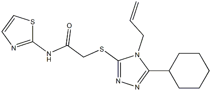 2-[(5-cyclohexyl-4-prop-2-enyl-1,2,4-triazol-3-yl)sulfanyl]-N-(1,3-thiazol-2-yl)acetamide Struktur