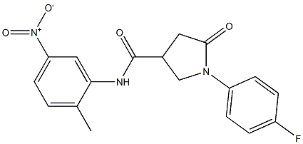 1-(4-fluorophenyl)-N-(2-methyl-5-nitrophenyl)-5-oxopyrrolidine-3-carboxamide Struktur