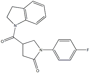 4-(2,3-dihydroindole-1-carbonyl)-1-(4-fluorophenyl)pyrrolidin-2-one Struktur