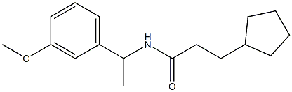 3-cyclopentyl-N-[1-(3-methoxyphenyl)ethyl]propanamide Struktur