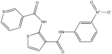 N-[3-[(3-nitrophenyl)carbamoyl]thiophen-2-yl]pyridine-3-carboxamide Struktur