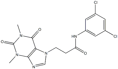 N-(3,5-dichlorophenyl)-3-(1,3-dimethyl-2,6-dioxopurin-7-yl)propanamide Struktur