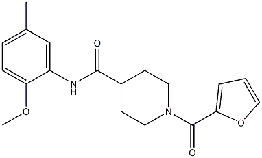 1-(furan-2-carbonyl)-N-(2-methoxy-5-methylphenyl)piperidine-4-carboxamide Struktur