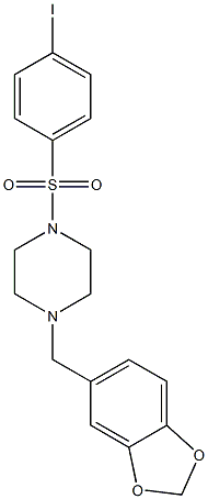 1-(1,3-benzodioxol-5-ylmethyl)-4-(4-iodophenyl)sulfonylpiperazine Struktur