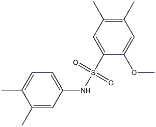 N-(3,4-dimethylphenyl)-2-methoxy-4,5-dimethylbenzenesulfonamide Struktur