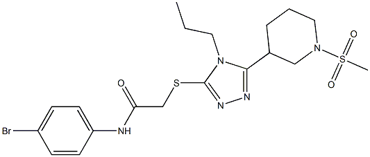 N-(4-bromophenyl)-2-[[5-(1-methylsulfonylpiperidin-3-yl)-4-propyl-1,2,4-triazol-3-yl]sulfanyl]acetamide Struktur