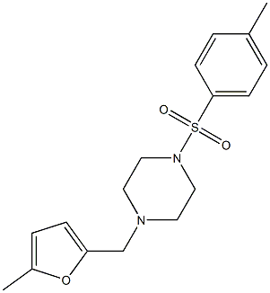 1-[(5-methylfuran-2-yl)methyl]-4-(4-methylphenyl)sulfonylpiperazine Struktur