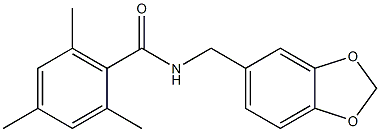 N-(1,3-benzodioxol-5-ylmethyl)-2,4,6-trimethylbenzamide Struktur