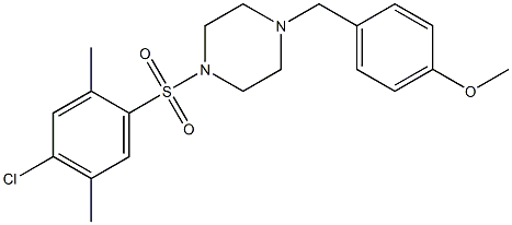 1-(4-chloro-2,5-dimethylphenyl)sulfonyl-4-[(4-methoxyphenyl)methyl]piperazine Struktur