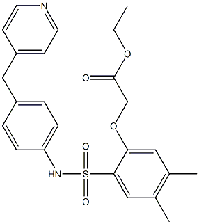 ethyl 2-[4,5-dimethyl-2-[[4-(pyridin-4-ylmethyl)phenyl]sulfamoyl]phenoxy]acetate Struktur