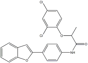 N-[4-(1-benzofuran-2-yl)phenyl]-2-(2,4-dichlorophenoxy)propanamide Struktur