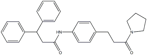 N-[4-(3-oxo-3-pyrrolidin-1-ylpropyl)phenyl]-3,3-diphenylpropanamide Struktur