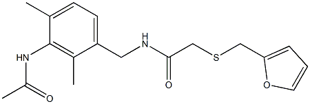 N-[(3-acetamido-2,4-dimethylphenyl)methyl]-2-(furan-2-ylmethylsulfanyl)acetamide Struktur