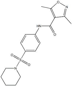 3,5-dimethyl-N-(4-piperidin-1-ylsulfonylphenyl)-1,2-oxazole-4-carboxamide Struktur