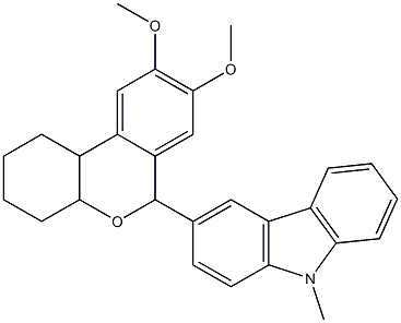 3-(8,9-dimethoxy-2,3,4,4a,6,10b-hexahydro-1H-benzo[c]chromen-6-yl)-9-methylcarbazole Struktur