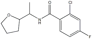 2-chloro-4-fluoro-N-[1-(oxolan-2-yl)ethyl]benzamide Struktur