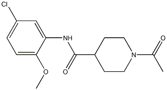 1-acetyl-N-(5-chloro-2-methoxyphenyl)piperidine-4-carboxamide Struktur