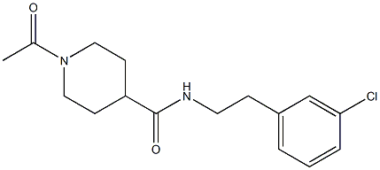 1-acetyl-N-[2-(3-chlorophenyl)ethyl]piperidine-4-carboxamide Struktur