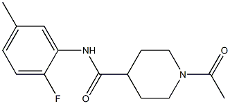 1-acetyl-N-(2-fluoro-5-methylphenyl)piperidine-4-carboxamide Struktur