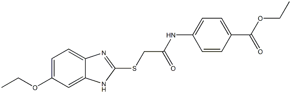 ethyl 4-[[2-[(6-ethoxy-1H-benzimidazol-2-yl)sulfanyl]acetyl]amino]benzoate Struktur