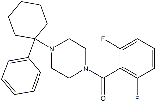 (2,6-difluorophenyl)-[4-(1-phenylcyclohexyl)piperazin-1-yl]methanone Struktur