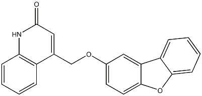 4-(dibenzofuran-2-yloxymethyl)-1H-quinolin-2-one Struktur