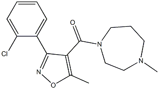 [3-(2-chlorophenyl)-5-methyl-1,2-oxazol-4-yl]-(4-methyl-1,4-diazepan-1-yl)methanone Struktur