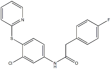 N-(3-chloro-4-pyridin-2-ylsulfanylphenyl)-2-(4-fluorophenyl)acetamide Struktur