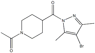 1-[4-(4-bromo-3,5-dimethylpyrazole-1-carbonyl)piperidin-1-yl]ethanone Struktur