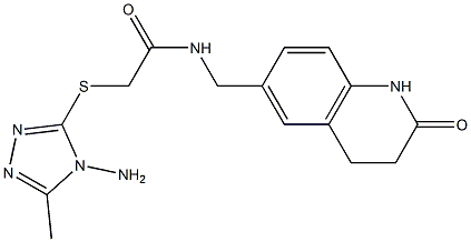 2-[(4-amino-5-methyl-1,2,4-triazol-3-yl)sulfanyl]-N-[(2-oxo-3,4-dihydro-1H-quinolin-6-yl)methyl]acetamide Struktur