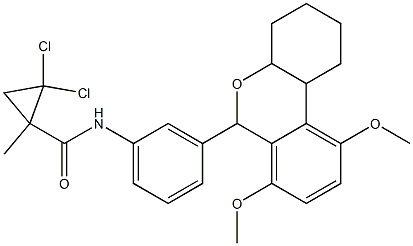 2,2-dichloro-N-[3-(7,10-dimethoxy-2,3,4,4a,6,10b-hexahydro-1H-benzo[c]chromen-6-yl)phenyl]-1-methylcyclopropane-1-carboxamide Struktur