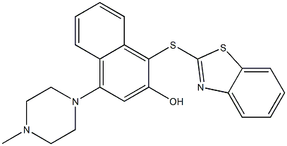 1-(1,3-benzothiazol-2-ylsulfanyl)-4-(4-methylpiperazin-1-yl)naphthalen-2-ol Struktur