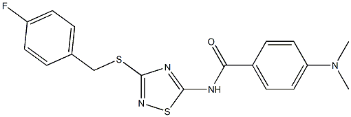 4-(dimethylamino)-N-[3-[(4-fluorophenyl)methylsulfanyl]-1,2,4-thiadiazol-5-yl]benzamide Struktur