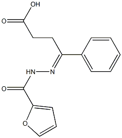 (4E)-4-(furan-2-carbonylhydrazinylidene)-4-phenylbutanoic acid Struktur