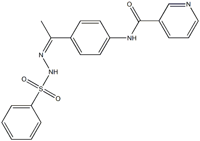 N-[4-[(Z)-N-(benzenesulfonamido)-C-methylcarbonimidoyl]phenyl]pyridine-3-carboxamide Struktur