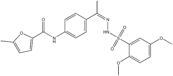 N-[4-[(Z)-N-[(2,5-dimethoxyphenyl)sulfonylamino]-C-methylcarbonimidoyl]phenyl]-5-methylfuran-2-carboxamide Struktur