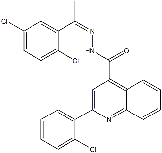 2-(2-chlorophenyl)-N-[(Z)-1-(2,5-dichlorophenyl)ethylideneamino]quinoline-4-carboxamide Struktur