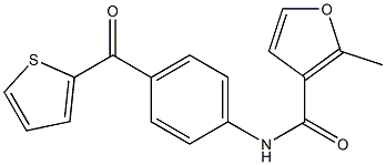 2-methyl-N-[4-(thiophene-2-carbonyl)phenyl]furan-3-carboxamide Struktur