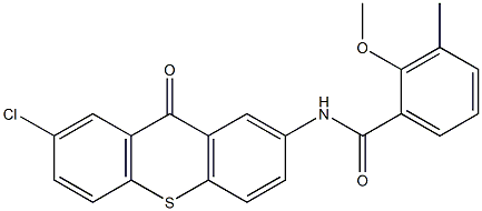 N-(7-chloro-9-oxothioxanthen-2-yl)-2-methoxy-3-methylbenzamide Struktur