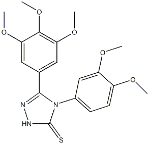 4-(3,4-dimethoxyphenyl)-3-(3,4,5-trimethoxyphenyl)-1H-1,2,4-triazole-5-thione Struktur